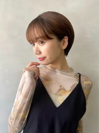 ショート カラー 似合わせ小顔ショート /akane🐰♥️のヘアスタイル