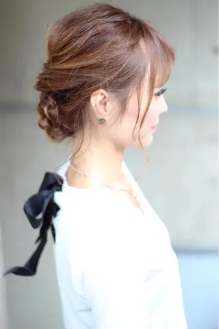 セミロング カラー パーマ ヘアアレンジ 成松 勇治のヘアスタイル