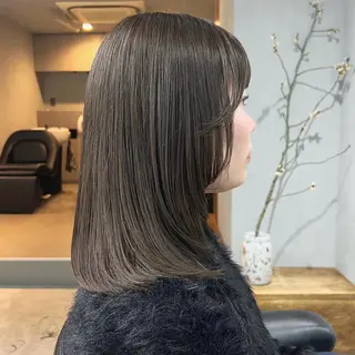 ミディアム カラー ALLY(アリー)所属・akane/ボブ /オリーブ/ブラウンのヘアスタイル