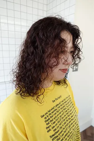 ミディアム パーマ ボブパーマ/パーマ ウルフパーマのヘアスタイル