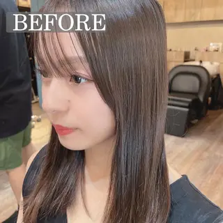 ミディアム カラー 顔周りカット× 髪質改善【リョウ】のヘアスタイル