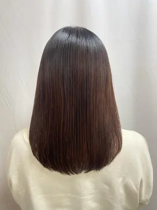 セミロング パーマ 髪質改善/縮毛矯正 /ブリーチ矯正/岡部のヘアスタイル