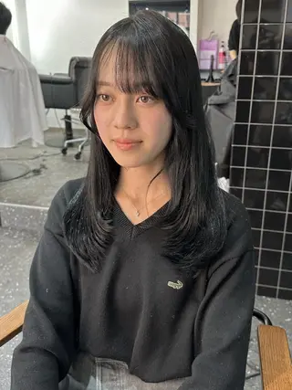 ロング 韓国風レイヤー🗝要 暗透カラー📓吉祥寺のヘアスタイル