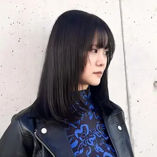 セミロング カラー 韓国風レイヤー🗝要 暗透カラー📓吉祥寺のヘアスタイル