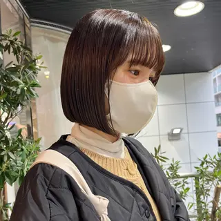 ショート ボブ/暖色カラー コウボヒカルのヘアスタイル