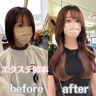 ロング カラー MOE🐈‍⬛🎀 エクステ/ワンホンのヘアスタイル