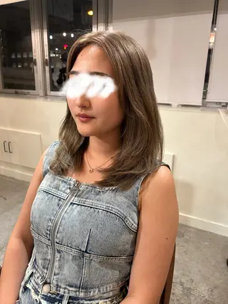 ミディアム 切りっぱなしボブ 大阪梅田/きょうかのヘアスタイル