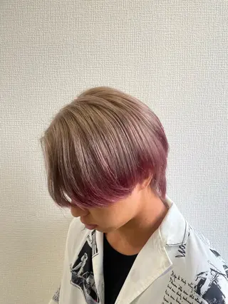 メンズ 🎀🫧透明感 ピンクラベンダー💟のヘアスタイル