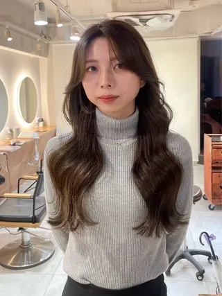ロング カラー 横浜/レイヤーカット /韓国ヘア/佐藤記正のヘアスタイル