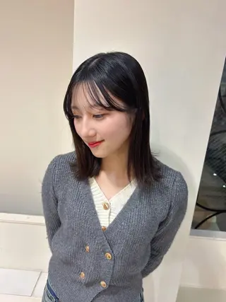 ミディアム ♡透明感/艶カラー /haruka♡のヘアスタイル