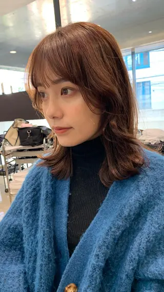 ミディアム タンバルモリパーマ 礒井メンキのヘアスタイル