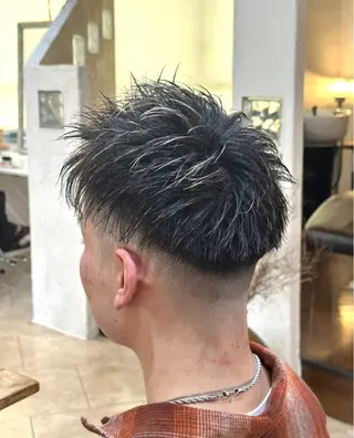 ショート メンズ スパイキー/ ピンパーマ/緑川雄也のヘアスタイル