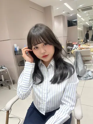 ロング 透明感カラー/似合わ せ前髪/柴田礼空のヘアスタイル