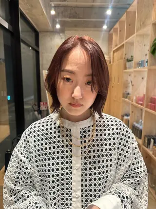 ショート カラー ボブ/レイヤー/ニュ アンスパーマ/小夏のヘアスタイル