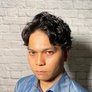 ミディアム カラー パーマ ヘアアレンジ メンズ メンズカット/パーマ 山崎航平💈のヘアスタイル