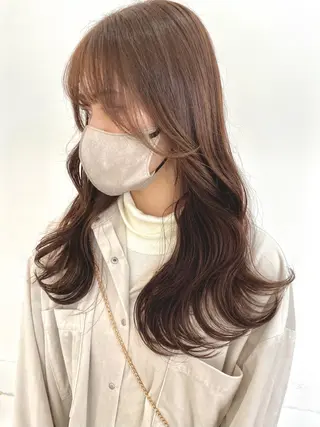 ロング カラー ヘアアレンジ 切りっぱなしボブ/ デザインカラー店長のヘアスタイル