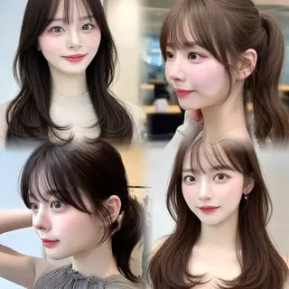 ロング カラー 顔周りカット／垢抜け ／京都河原町／ミケのヘアスタイル