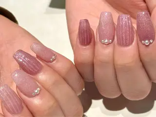 ネイル リボン、ガーリー パーツ放題専門店のネイルデザイン