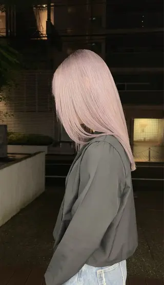 セミロング カラー ムラ修正💎 艶髪ハイトーン💎のヘアスタイル