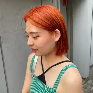 セミロング カラー 大人っぽ♡上品な暖色 ♡ブリーチなし♡のヘアスタイル