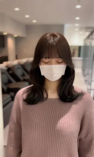 セミロング カラー 髪質改善/顔まわり 石原のヘアスタイル