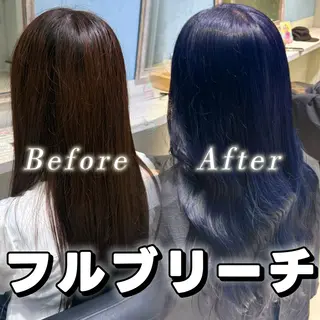 ロング カラー ブリーチ/Wカラー/ 💙青髪 みずき💙のヘアスタイル