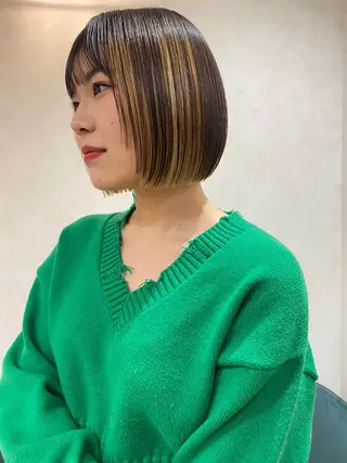 ショート かえ🩶韓国ボブ🎀 透明感カラー🥣のヘアスタイル