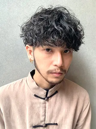 ショート パーマ メンズ 透明感カラー / カット / コハのヘアスタイル