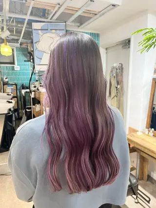 セミロング カラー 新宿デザインカット 👶RENAのヘアスタイル