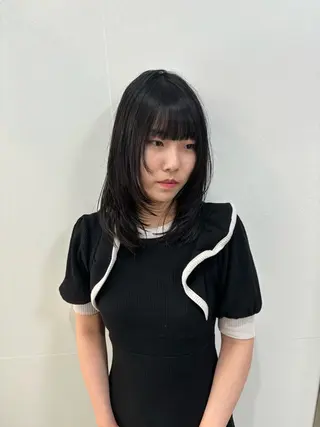 ミディアム 札幌パーマ レイヤー/後藤海音のヘアスタイル