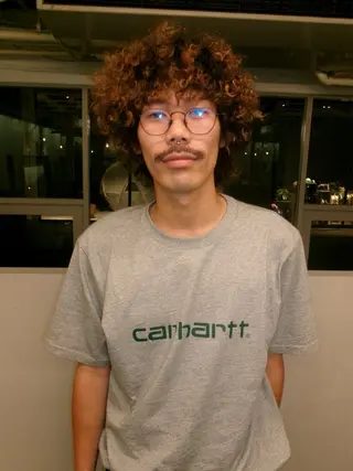 パーマ メンズ Rubik’s Shelter by TOKYO所属・レイヤー/ハイトーン /ボルドー☆タクト☆のヘアスタイル