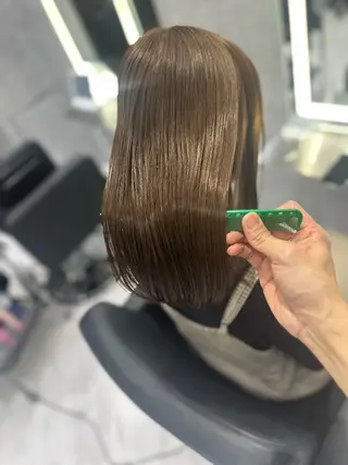セミロング CS made by SHACHU栄店所属・透明感/ブリーチ縮毛 /髪質改善/星野純一のヘアスタイル