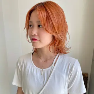 ミディアム カラー ショート/ブリーチ mizuki🐋のヘアスタイル
