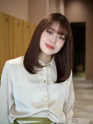セミロング カラー 💖🌷越後 遥🌷💖のヘアスタイル