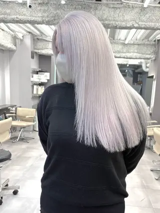 ロング ムラ修正ブリーチ 山田眞之介のヘアスタイル