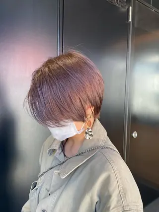 ショート カラー パーマ ヘアアレンジ re naのヘアスタイル