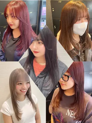 セミロング カラー 💞暖色カラー 💞risaのヘアスタイル