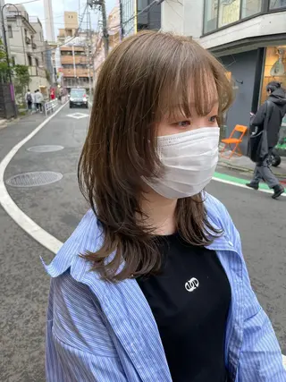 ミディアム カラー ヘアアレンジ CiNEMA daikanyama所属・透明感カラー🫧 今泉健太のヘアスタイル