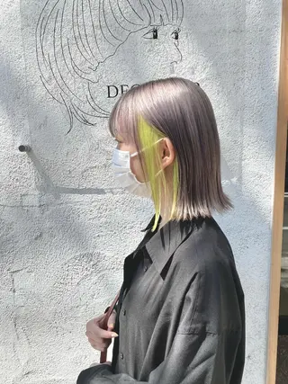 カラー ブリーチカラー よねだまことのヘアスタイル