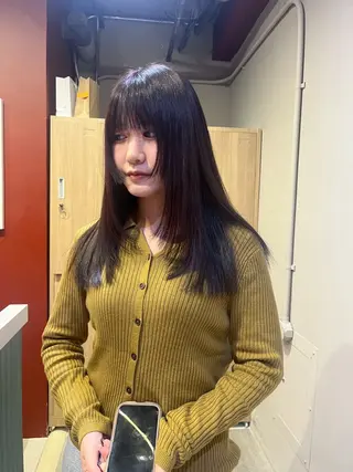 セミロング カラー ハッシュカット🐈 韓国レイヤー/ののかのヘアスタイル