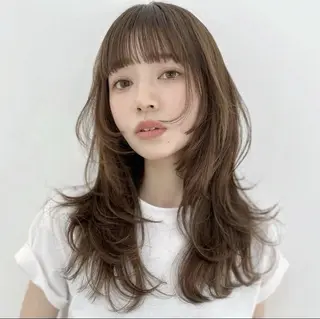 セミロング カラー 韓国/レイヤーカット 髪質改善特化のヘアスタイル