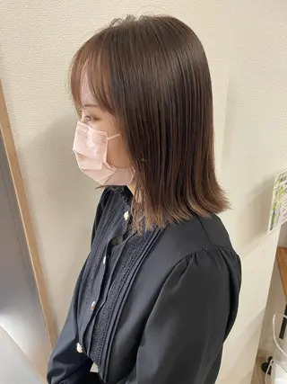 ミディアム カラー ケアブリーチ /髪質 改善/古橋圭史郎のヘアスタイル