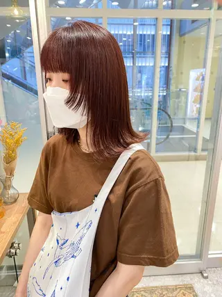 ミディアム カラー 韓国風デザイン 💐MIZUKI💐のヘアスタイル