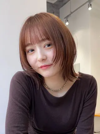 ミディアム レイヤー小顔ショート 吉田ジョウのヘアスタイル