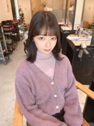 ミディアム 奥田 蓮のヘアスタイル