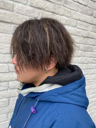 ショート カラー パーマ メンズ 平内 賢人のヘアスタイル