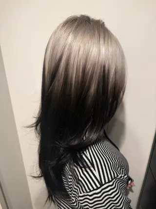 ロング カラー HARUNA/原宿/ デザイン/ハイトーンのヘアスタイル