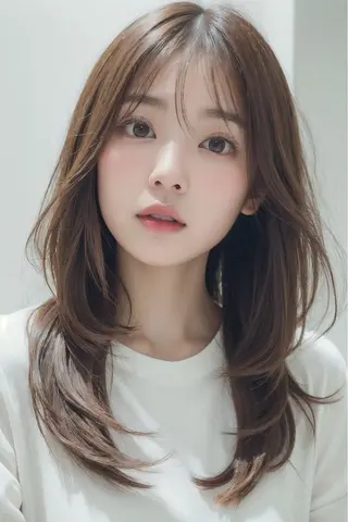 セミロング ⭐️韓国髪質改善 レイヤー⭐️亀山努のヘアスタイル