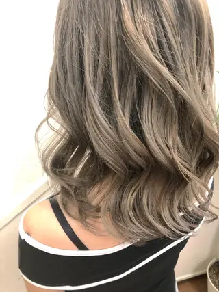 セミロング カラー 髪質改善/美髪矯 正ヤマモトハルキのヘアスタイル