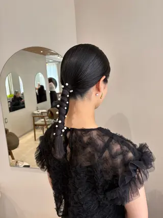 セミロング ヘアアレンジ Osoko Hiyoriのヘアスタイル